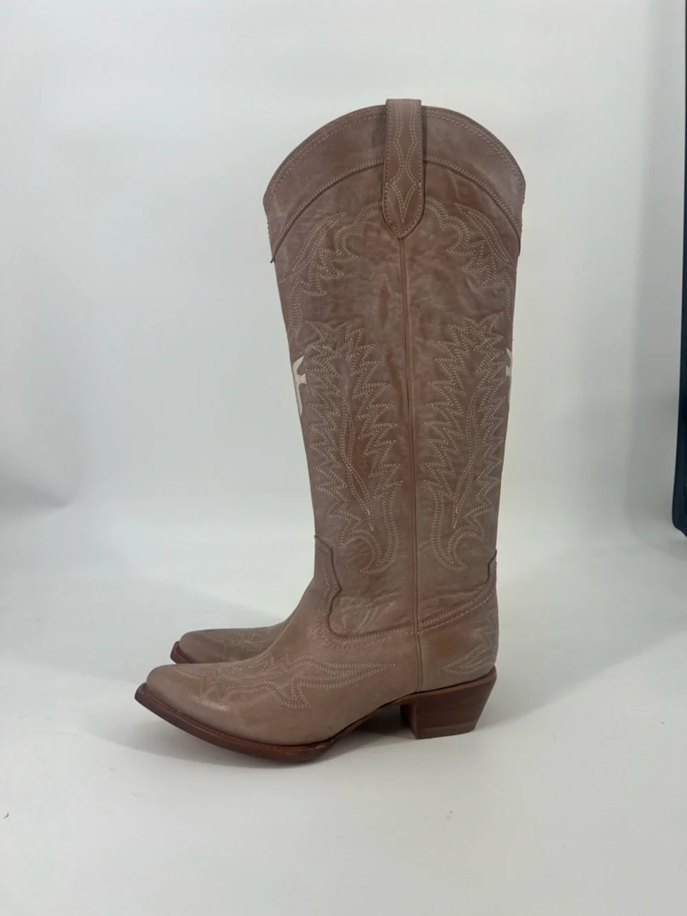 Frye Sacha Feather Deco Women's Tall Suede Western Cowboy Boot - Taupe/Brown 10